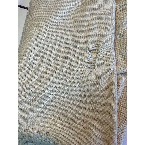 Bennettex womens pull over sweater distressed knit destroyed cream clr. BR - Picture 6 of 7